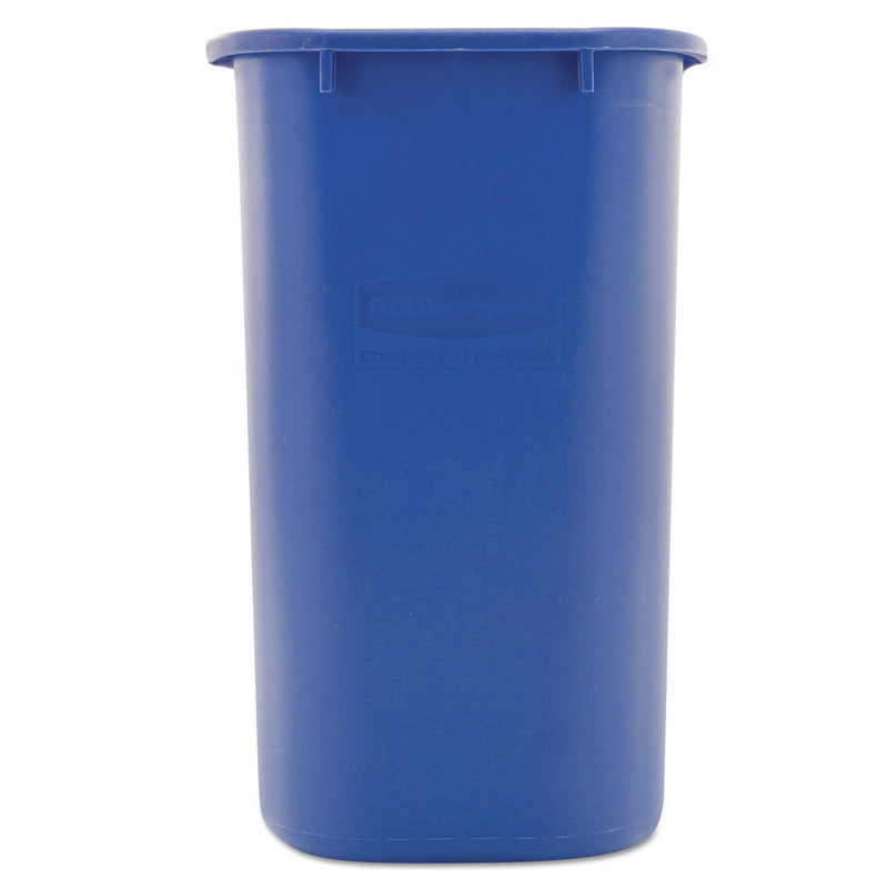 Rubbermaid Medium Deskside Recycling Container, Rectangular, Plastic, 28.13 qt, Blue