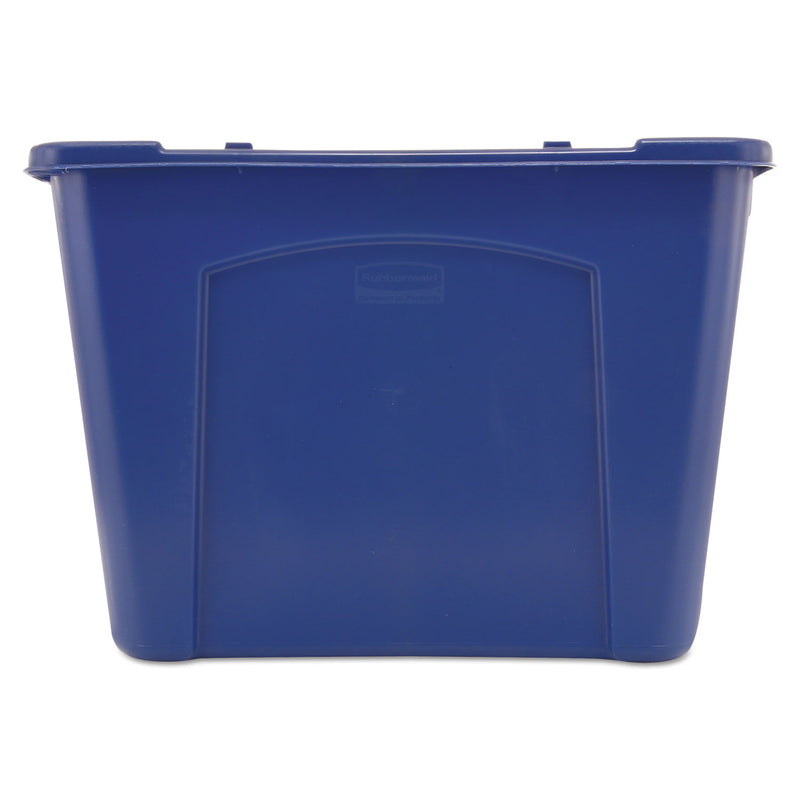 Rubbermaid Stacking Recycle Bin, Rectangular, Polyethylene, 14 gal, Blue