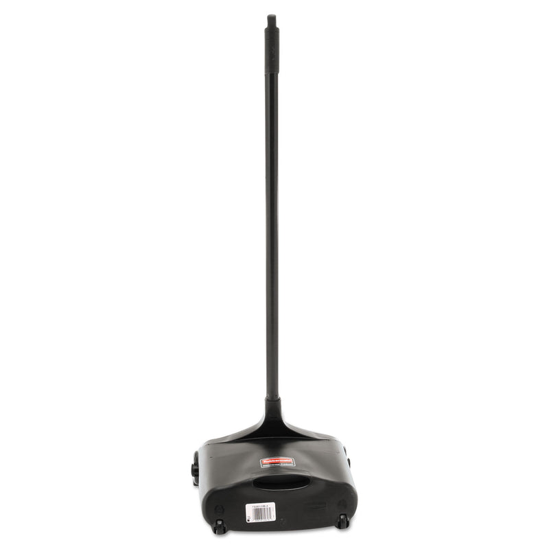 Rubbermaid Lobby Pro Upright Dustpan with Wheels, 12.5w x 37h, Polypropylene with Vinyl Coat, Black