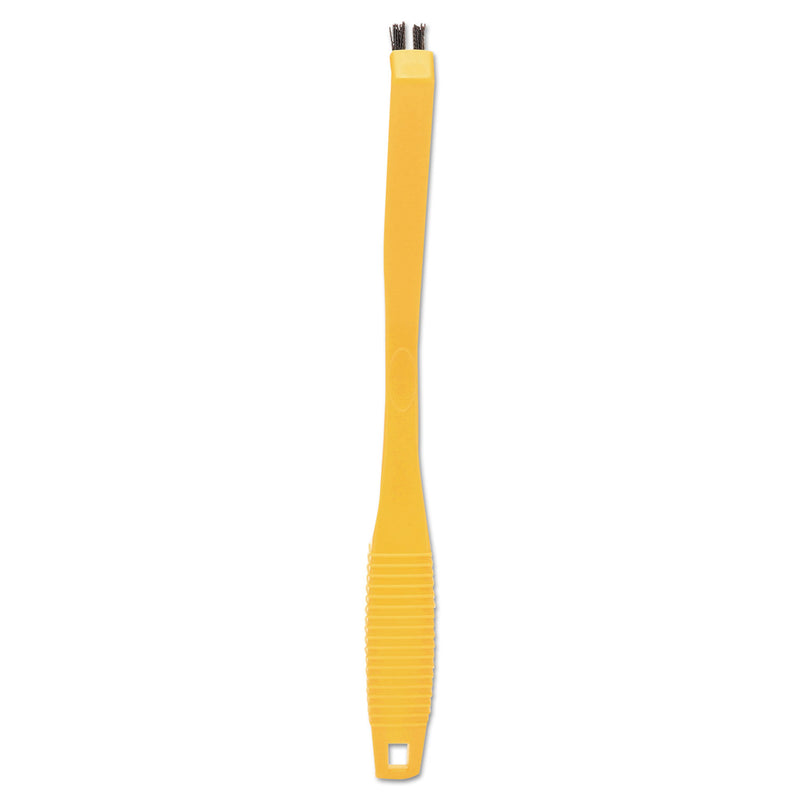 Rubbermaid Synthetic-Fill Tile and Grout Brush, Black Plastic Bristles, 2.5" Brush, 8.5" Yellow Plastic Handle