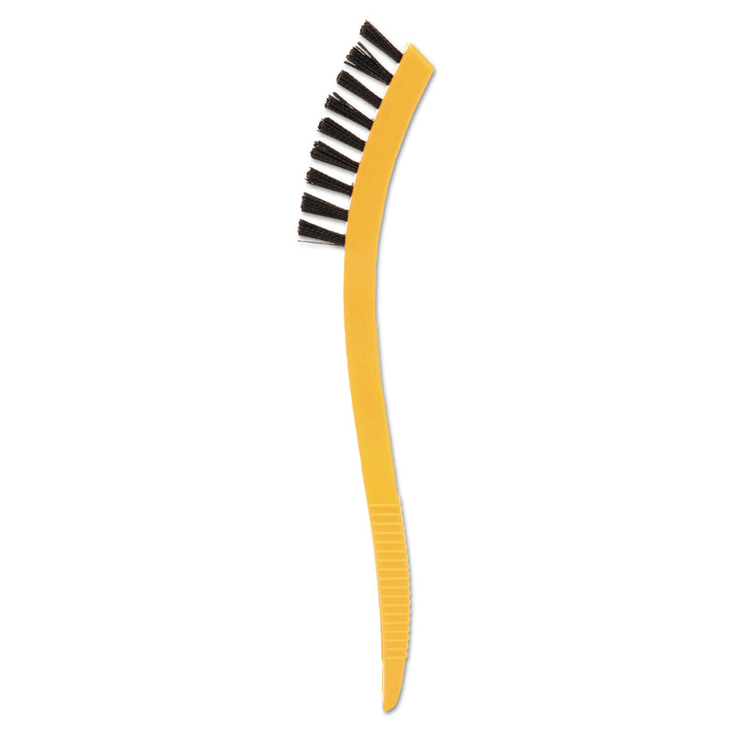 Rubbermaid Synthetic-Fill Tile and Grout Brush, Black Plastic Bristles, 2.5" Brush, 8.5" Yellow Plastic Handle