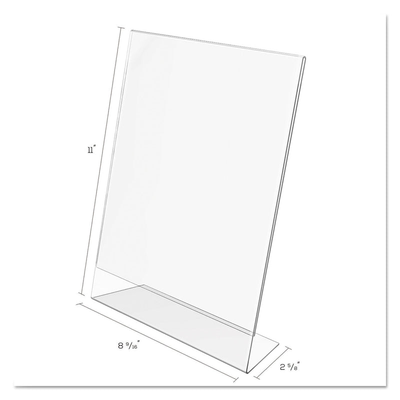 deflecto Classic Image Slanted Sign Holder, Portrait, 8.5 x 11 Insert, Clear