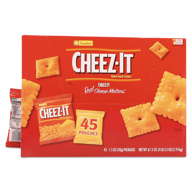 Sunshine Cheez-it Crackers, Original, 1.5 oz Pack, 45 Packs/Carton