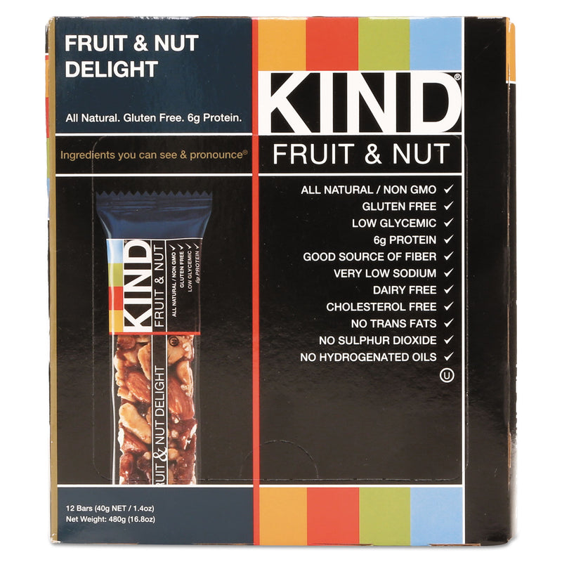 KIND Fruit and Nut Bars, Fruit and Nut Delight, 1.4 oz, 12/Box