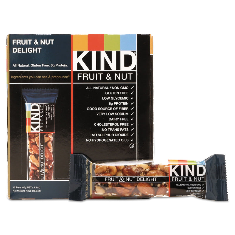 KIND Fruit and Nut Bars, Fruit and Nut Delight, 1.4 oz, 12/Box