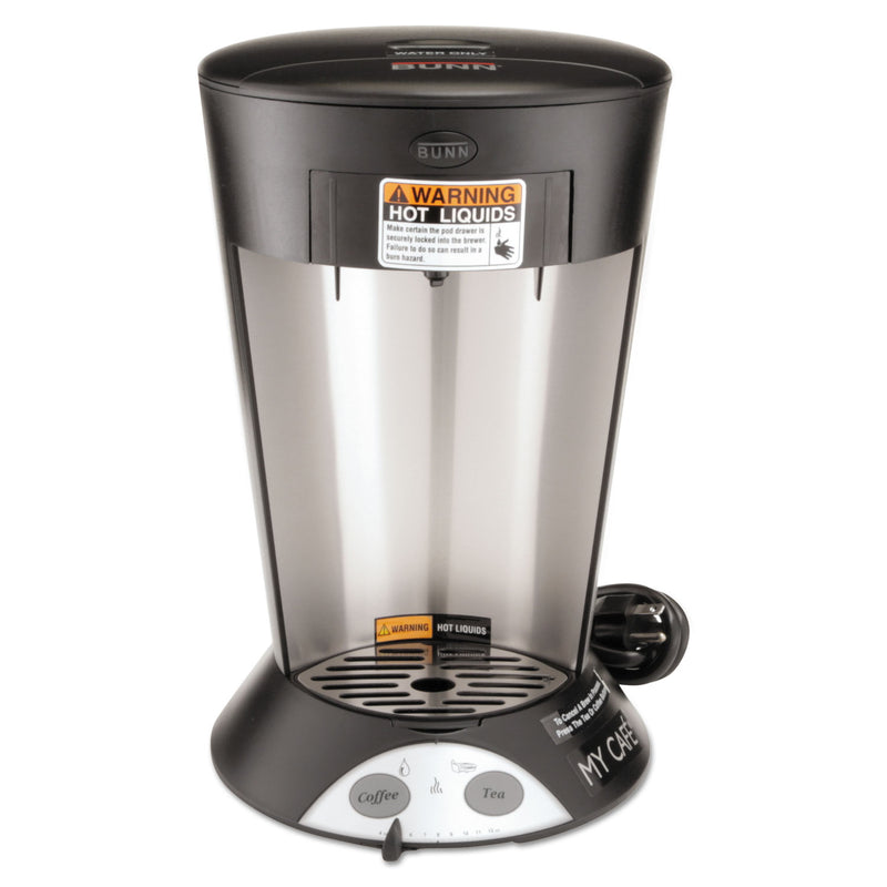 BUNN My Cafe Pourover Commercial Grade Coffee/Tea Pod Brewer, Stainless Steel, Black