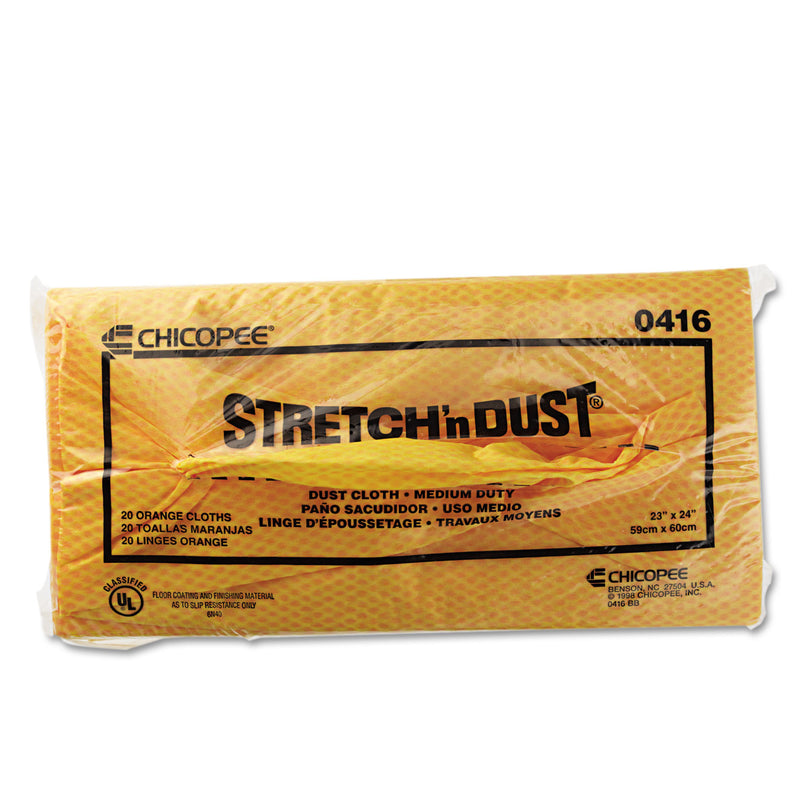 Chix Stretch 'n Dust Cloths, 23.25 x 24, Orange/Yellow, 20/Bag, 5 Bags/Carton