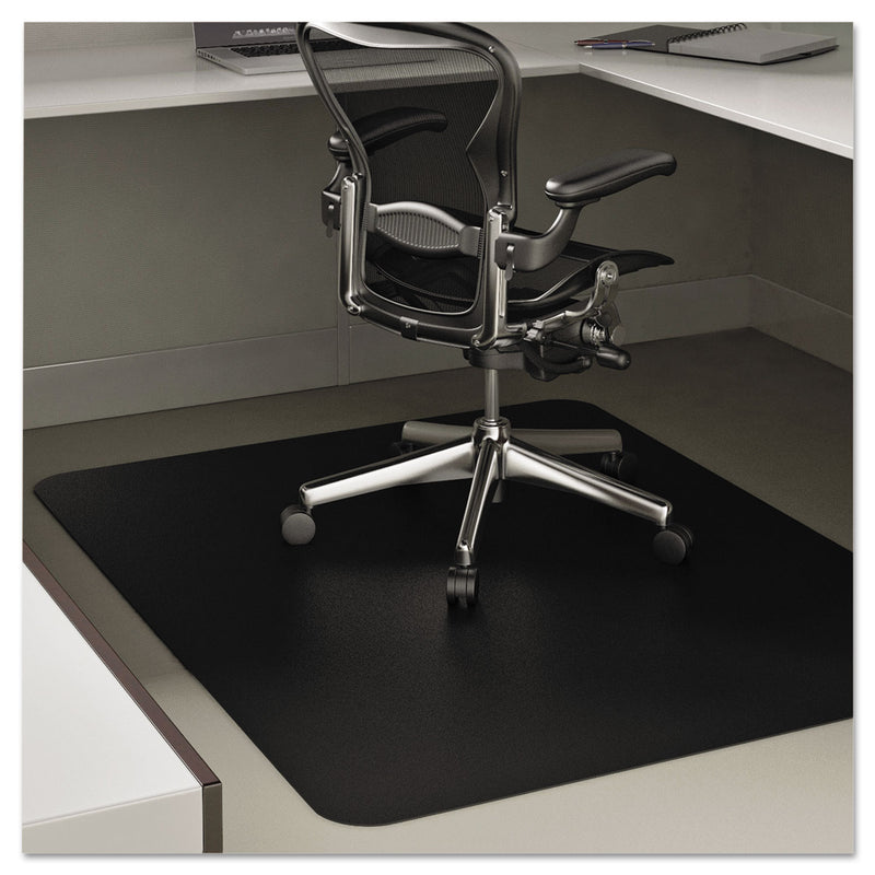 deflecto EconoMat All Day Use Chair Mat for Hard Floors, 45 x 53, Rectangular, Black