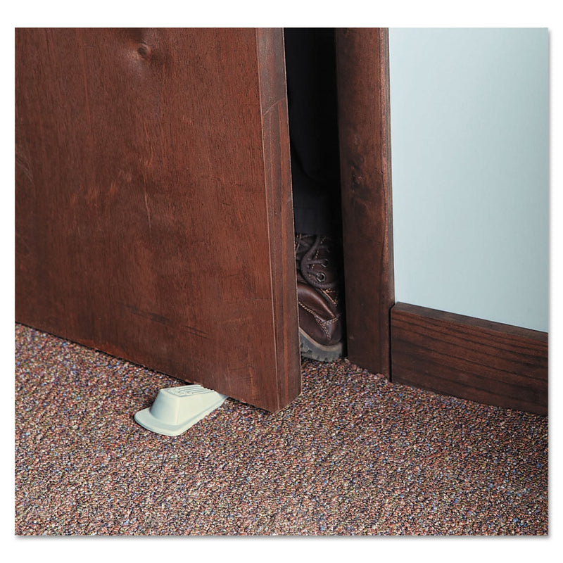 Master Caster Big Foot Doorstop, No Slip Rubber Wedge, 2.25w x 4.75d x 1.25h, Beige, 2/Pack