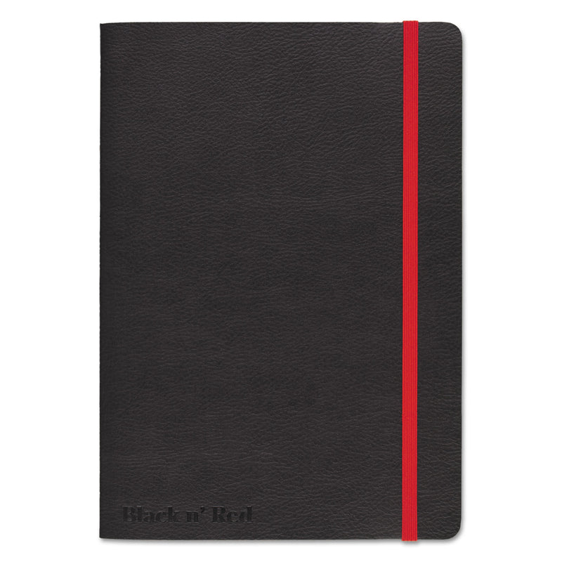 Black n' Red Flexible Cover Casebound Notebook, SCRIBZEE Compatible, 1 Subject, Wide/Legal Rule, Black Cover, 8.25 x 5.75, 71 Sheets