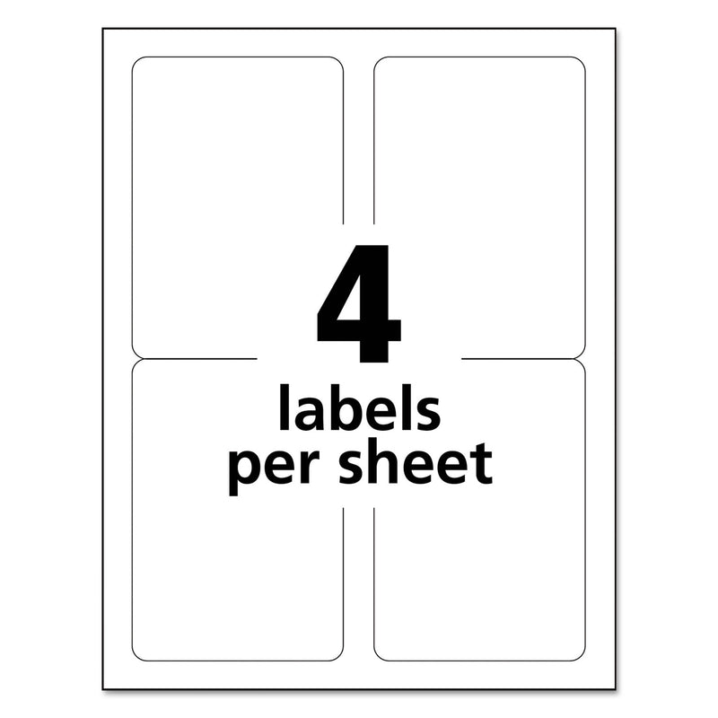 Avery White Shipping Labels-Bulk Packs, Inkjet/Laser Printers, 3.5 x 5, White, 4/Sheet, 250 Sheets/Box