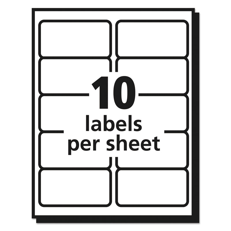 Avery Matte Clear Easy Peel Mailing Labels w/ Sure Feed Technology, Laser Printers, 2 x 4, Clear, 10/Sheet, 50 Sheets/Box