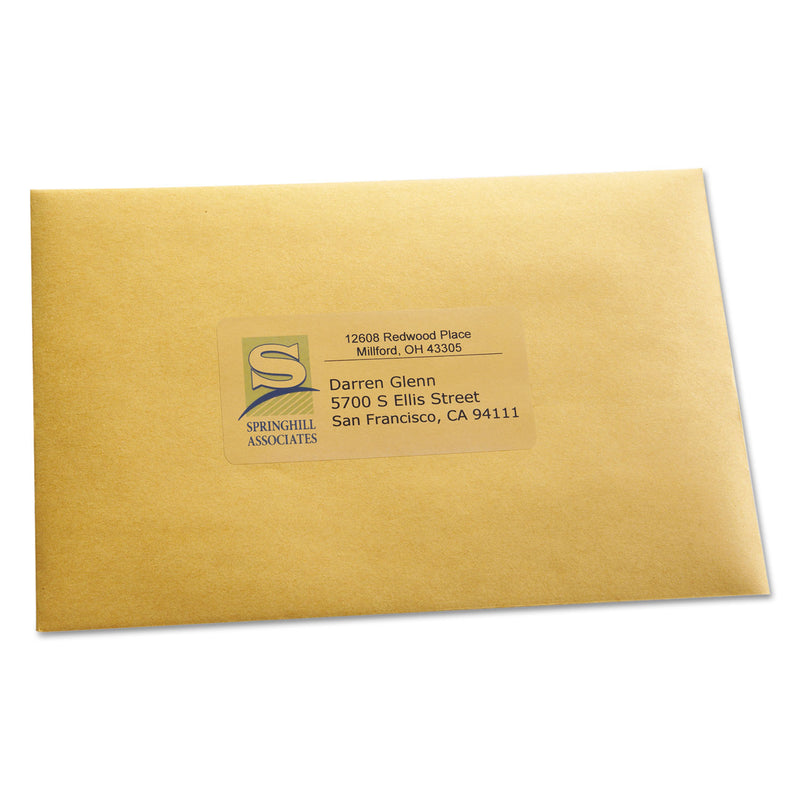 Avery Matte Clear Easy Peel Mailing Labels w/ Sure Feed Technology, Inkjet Printers, 2 x 4, Clear, 10/Sheet, 25 Sheets/Pack