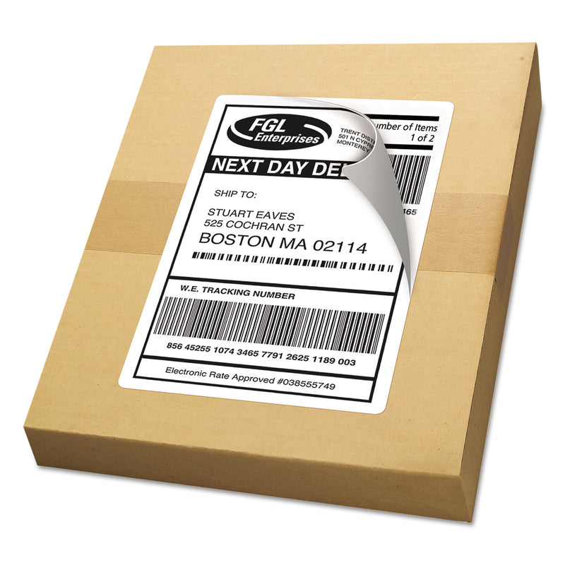 Avery Shipping Labels w/ TrueBlock Technology, Inkjet Printers, 5.5 x 8.5, White, 2/Sheet, 25 Sheets/Pack