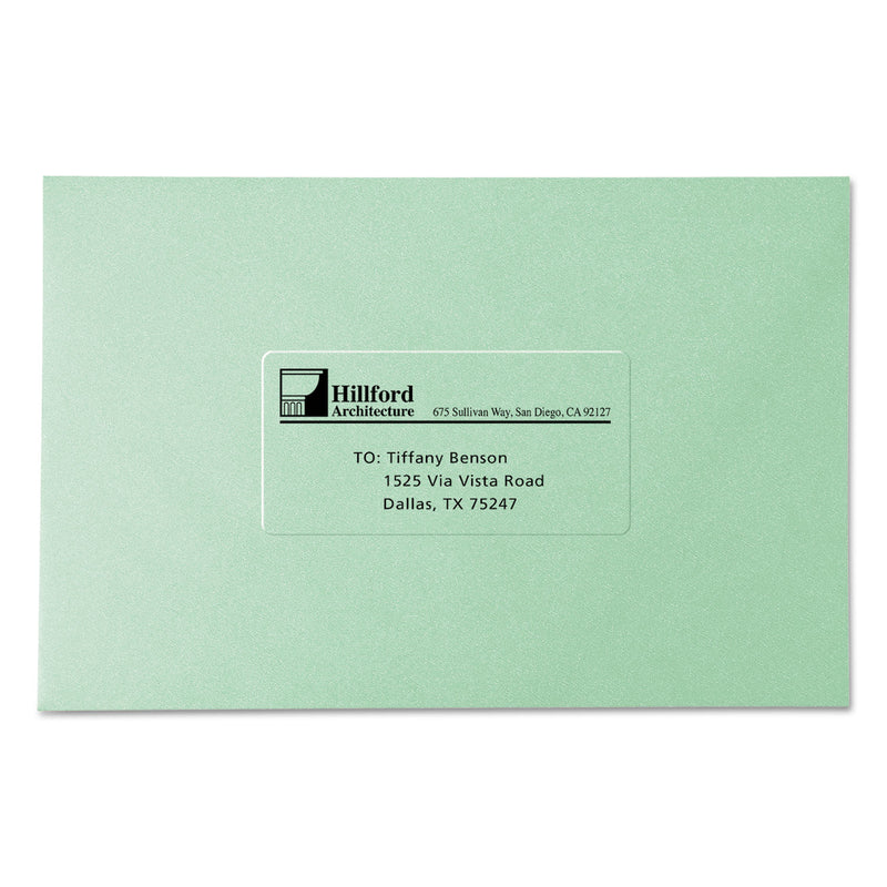 Avery Matte Clear Easy Peel Mailing Labels w/ Sure Feed Technology, Laser Printers, 2 x 4, Clear, 10/Sheet, 50 Sheets/Box