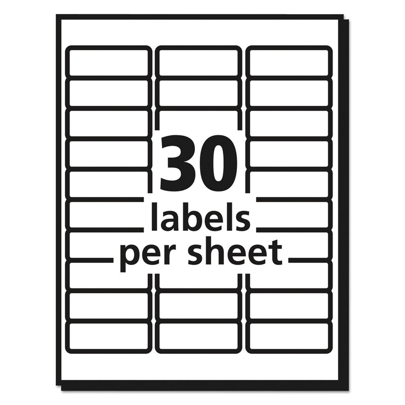 Avery Matte Clear Easy Peel Mailing Labels w/ Sure Feed Technology, Inkjet Printers, 1 x 2.63, Clear, 30/Sheet, 25 Sheets/Pack