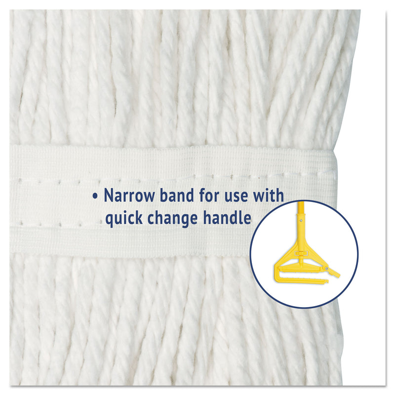 Boardwalk Cut-End Wet Mop Head, Rayon, No. 20, White, 12/Carton