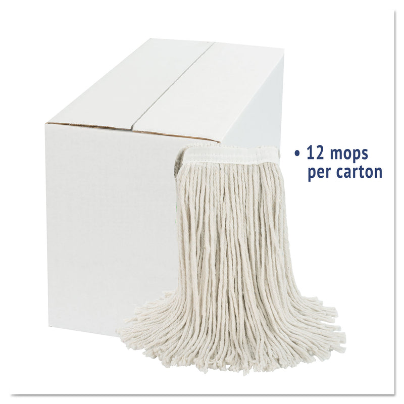 Boardwalk Cut-End Wet Mop Head, Cotton, White,