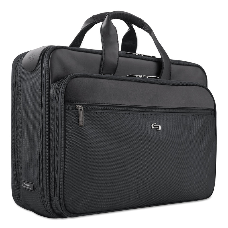 Solo Classic Smart Strap Briefcase, Fits Devices Up to 16", Ballistic Polyester, 17.5 x 5.5 x 12, Black