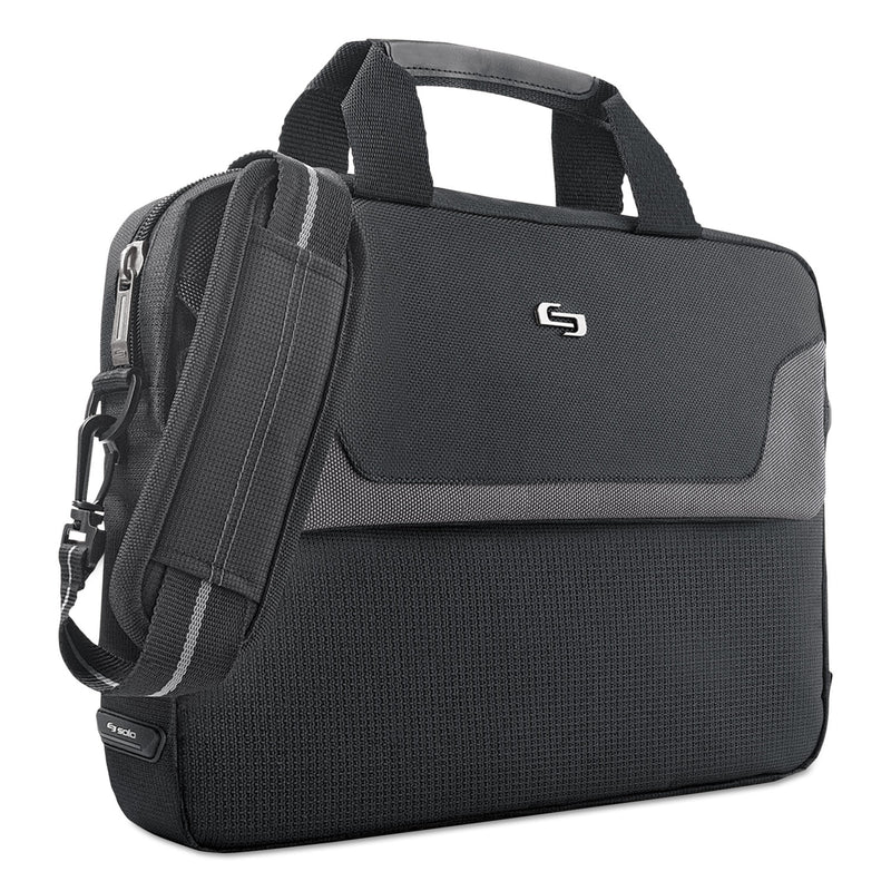 Solo Pro Slim Brief, Fits Devices Up to 14.1", Polyester, 14 x 1.5 x 10.5, Black