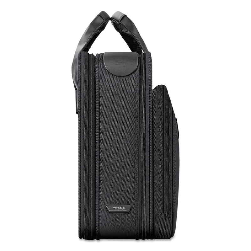 Solo Classic Smart Strap Briefcase, Fits Devices Up to 16", Ballistic Polyester, 17.5 x 5.5 x 12, Black