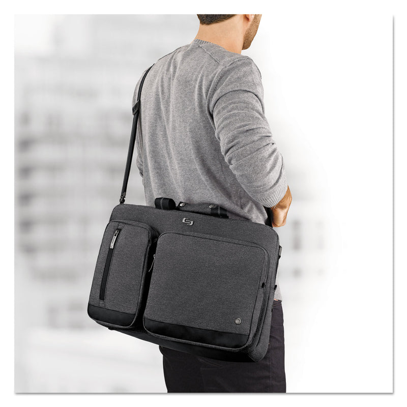 Solo Urban Hybrid Briefcase, Fits Devices Up to 15.6", Polyester, 16.75" x 4" x 12", Gray