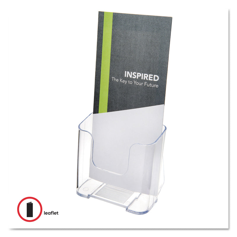 deflecto DocuHolder for Countertop/Wall-Mount, Leaflet Size, 4.25w x 3.25d x 7.75h, Clear