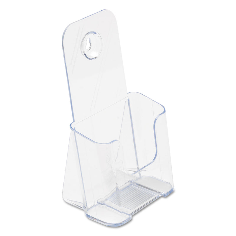 deflecto DocuHolder for Countertop/Wall-Mount, Leaflet Size, 4.25w x 3.25d x 7.75h, Clear