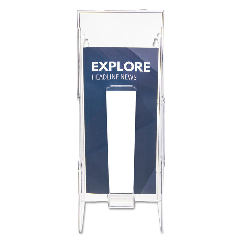 deflecto Stand-Tall Wall-Mount Literature Rack, Leaflet, 4.56w x 3.25d x 11.88h, Clear