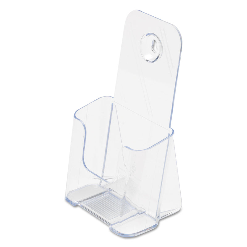 deflecto DocuHolder for Countertop/Wall-Mount, Leaflet Size, 4.25w x 3.25d x 7.75h, Clear