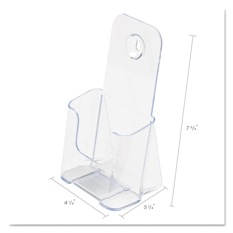 deflecto DocuHolder for Countertop/Wall-Mount, Leaflet Size, 4.25w x 3.25d x 7.75h, Clear