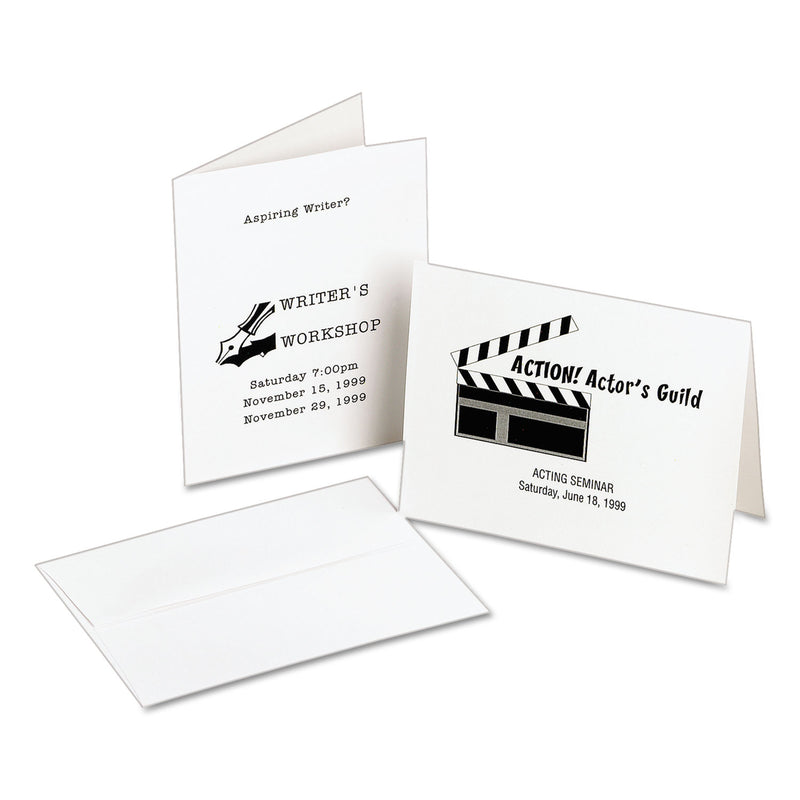 Avery Note Cards with Matching Envelopes, Laser, 80 lb, 4.25 x 5.5, Uncoated White, 60 Cards, 2 Cards/Sheet, 30 Sheets/Pack