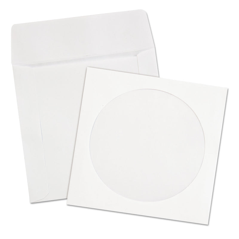 Quality Park CD/DVD Sleeves, 1 Disc Capacity, White, 250/Box