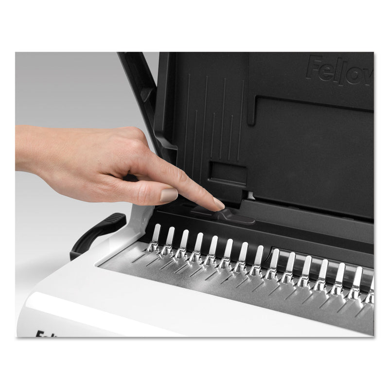 Fellowes Star+ 150 Manual Comb Binding Machine, 150 Sheets, 17.69 x 9.81 x 3.13, White