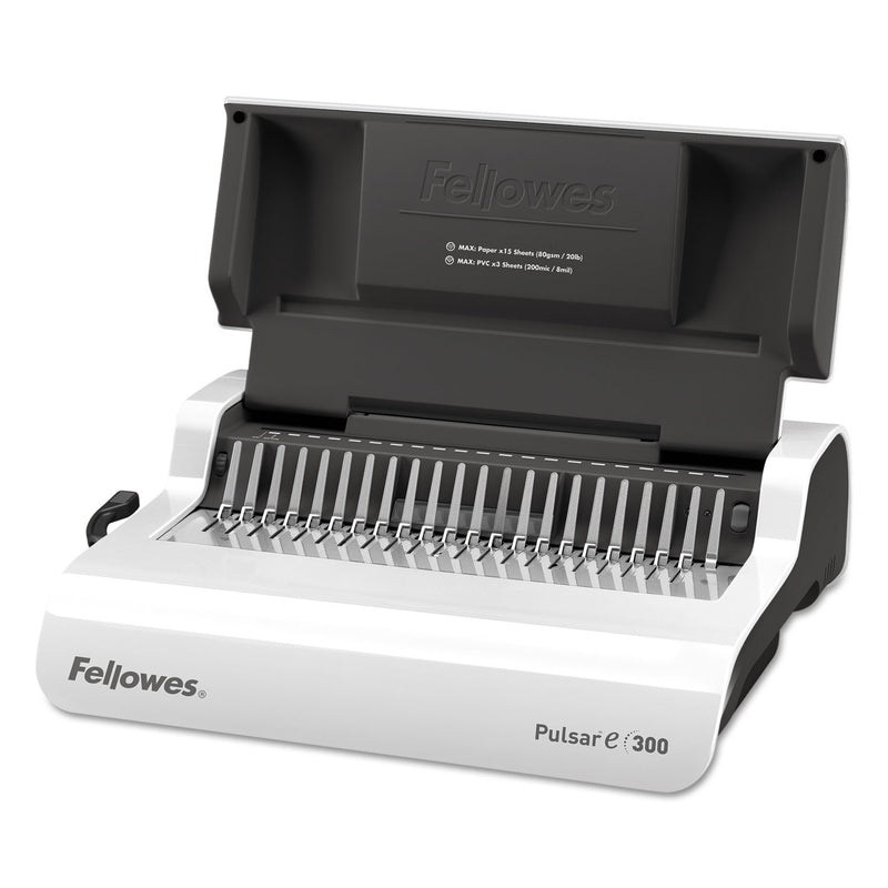 Fellowes Pulsar Electric Comb Binding System, 300 Sheets, 17 x 15.38 x 5.13, White