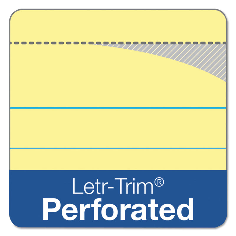 TOPS Double Docket Ruled Pads, Pitman Rule Variation (Offset Dividing Line - 3" Left), 100 Canary 8.5 x 11.75 Sheets, 6/Pack