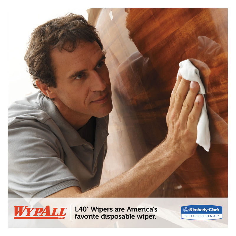 WypAll L40 Towels, Center-Pull, 10 x 13.2, White, 200/Roll, 2/Carton