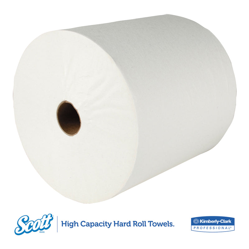 Scott Essential Hard Roll Towels for Business, Absorbency Pockets, 1.5" Core, 8 x 400 ft, White, 12 Rolls/Carton