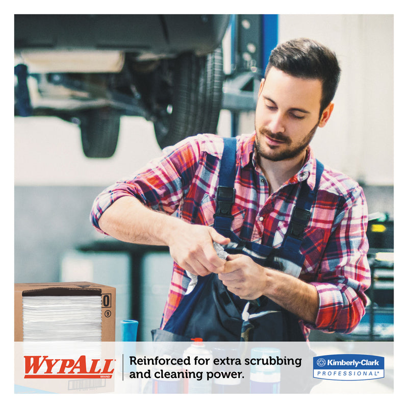 WypAll General Clean X60 Cloths, Flat Sheet, 12.5 x 16.8, White, 150/Box, 6 Boxes/Carton