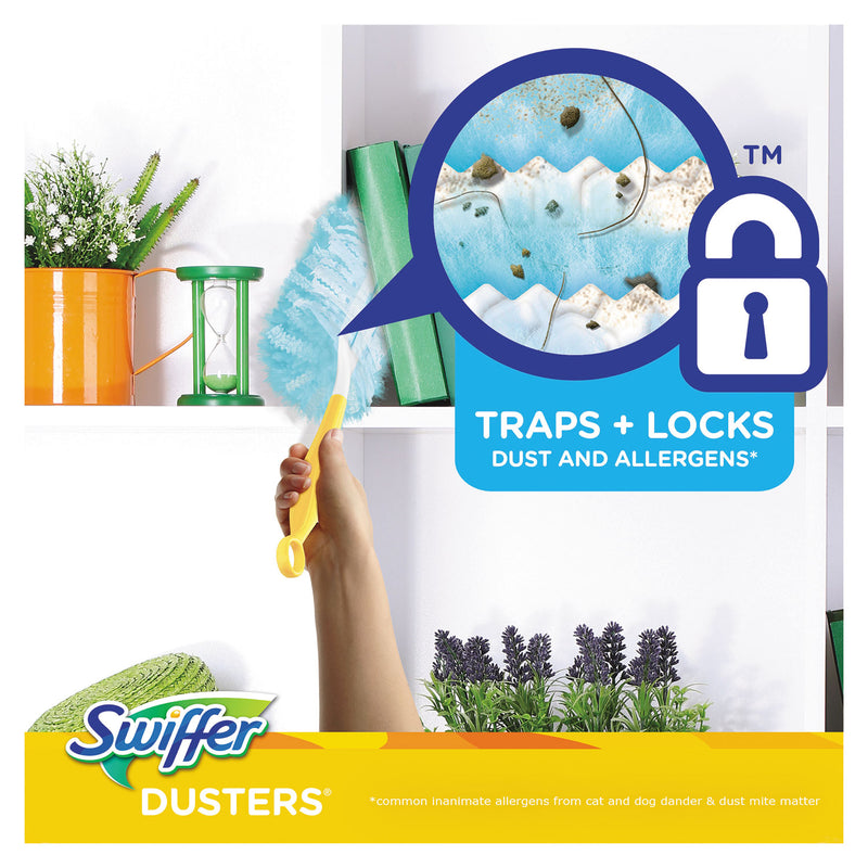 Swiffer Refill Dusters, DustLock Fiber, Light Blue, Lavender Vanilla Scent,10/Box,4 Boxes/Carton