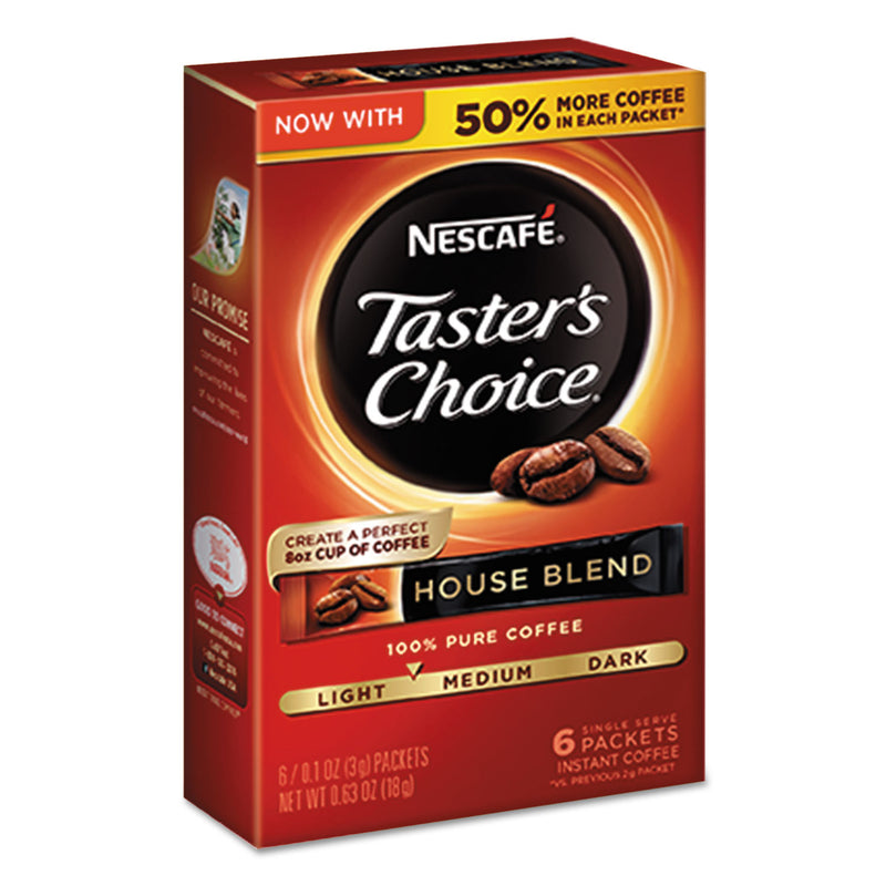 Nescafé Taster's Choice House Blend Instant Coffee, 0.1oz Stick, 6/Box, 12Box/Carton