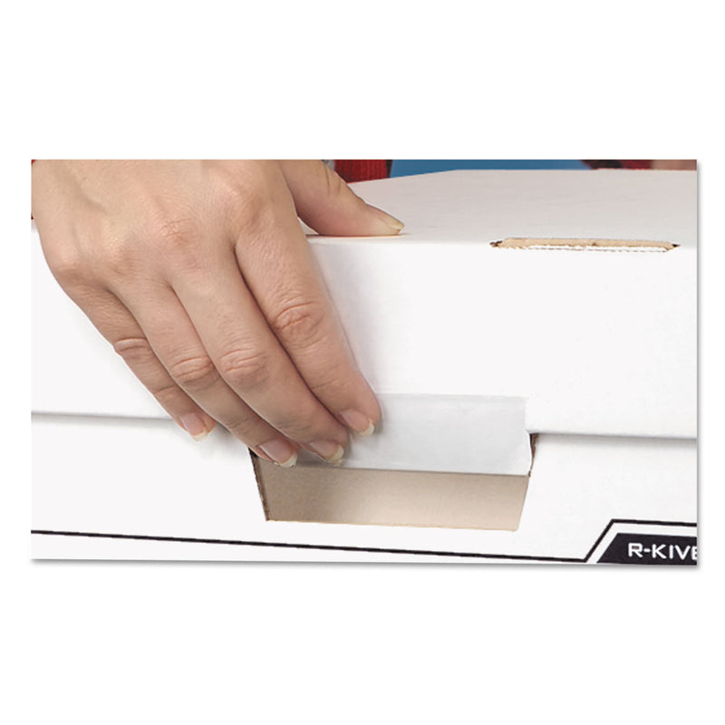 Bankers Box BINDERBOX Storage Boxes, Letter Files, 13.13" x 20.13" x 12.38", White/Blue, 12/Carton