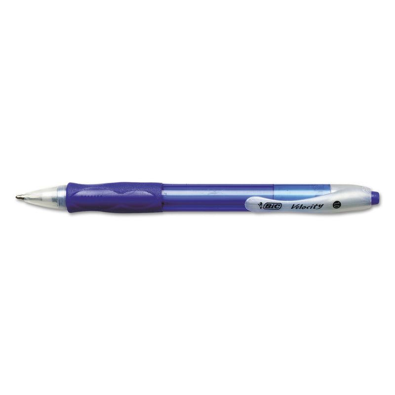 BIC Velocity Easy Glide Ballpoint Pen Value Pack, Retractable, Medium 1 mm, Blue Ink, Blue Barrel, 36/Pack