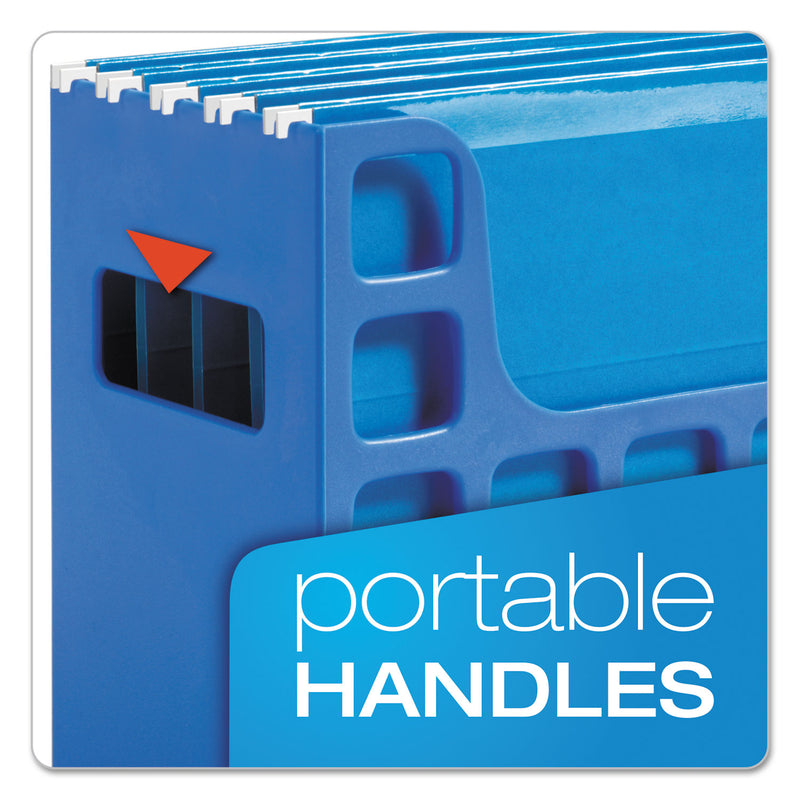 Pendaflex Desktop File With Hanging Folders, Letter Size, 6" Long, Blue