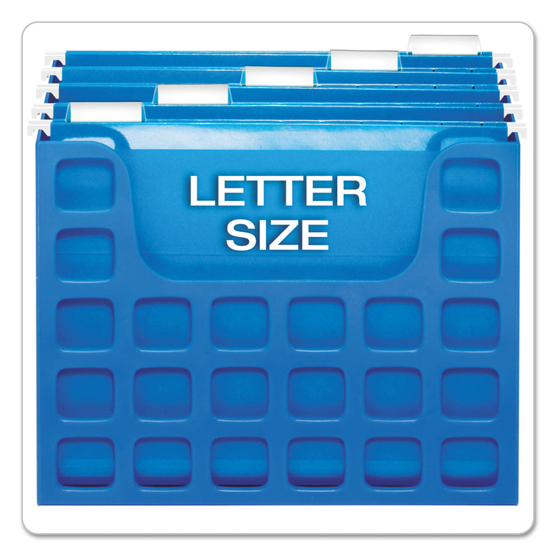 Pendaflex Desktop File With Hanging Folders, Letter Size, 6" Long, Blue