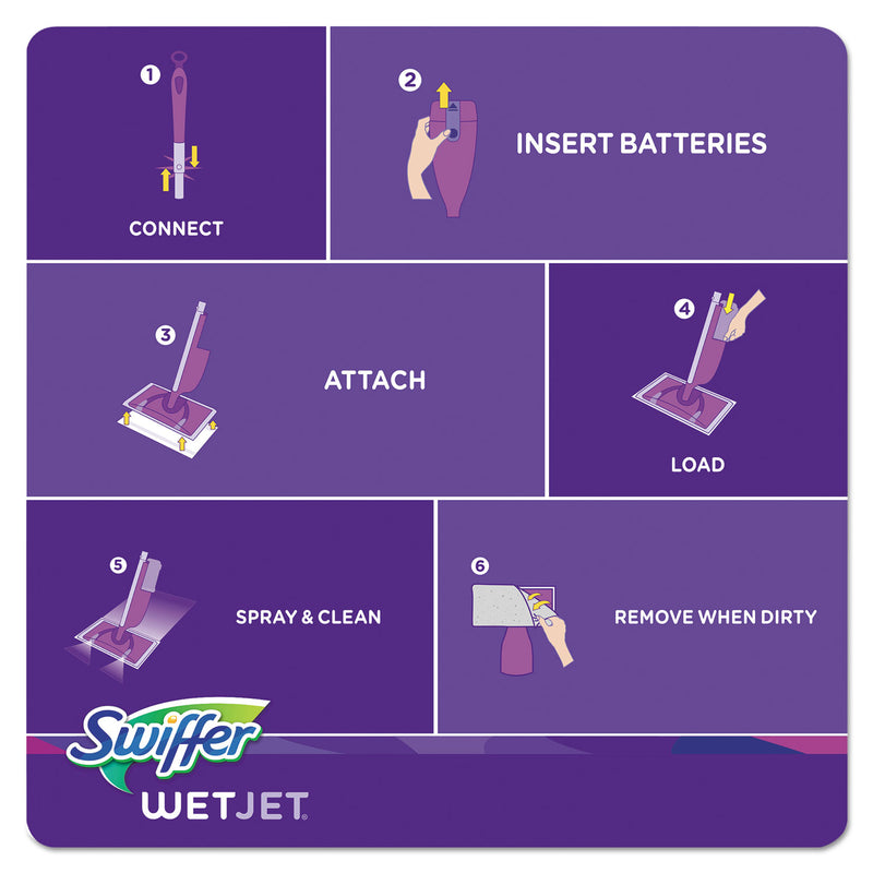 Swiffer WetJet System Refill Cloths, 11.3" x 5.4", White, 24/Box