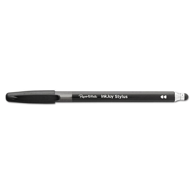 Paper Mate InkJoy 100 Ballpoint Pen/Stylus, Stick, Medium 1 mm, Black Ink, Black Barrel, Dozen
