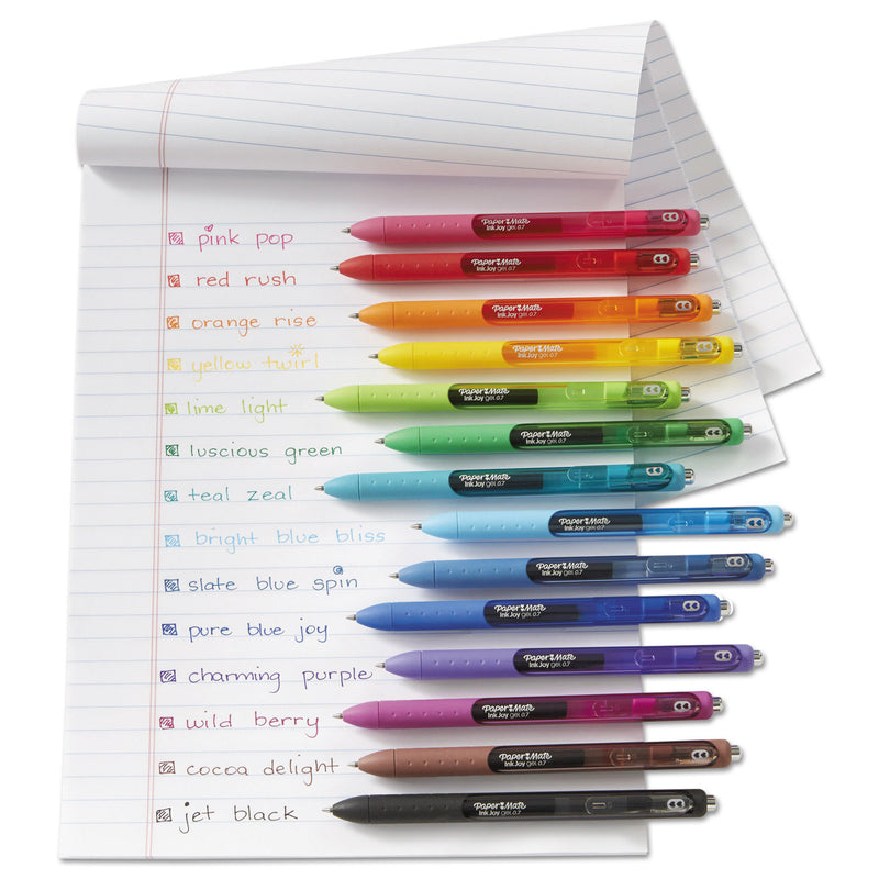 Paper Mate InkJoy Gel Pen, Retractable, Medium 0.7 mm, Assorted Ink and Barrel Colors, 14/Pack