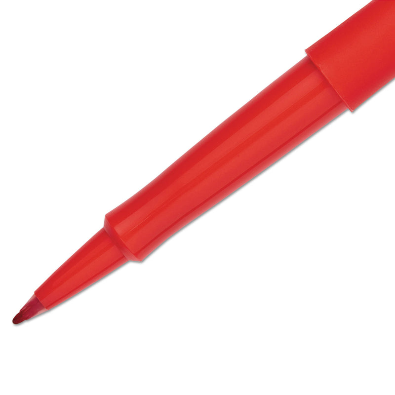 Paper Mate Point Guard Flair Felt Tip Porous Point Pen, Stick, Bold 1.4 mm, Red Ink, Red Barrel, 36/Box