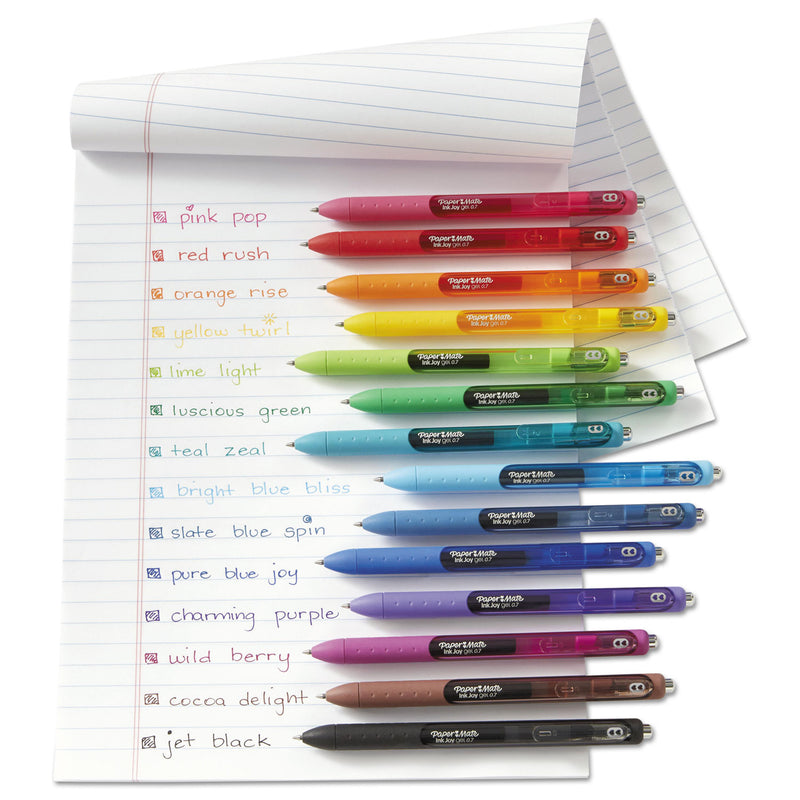 Paper Mate InkJoy Gel Pen, Retractable, Medium 0.7 mm, Assorted Ink and Barrel Colors, 20/Pack